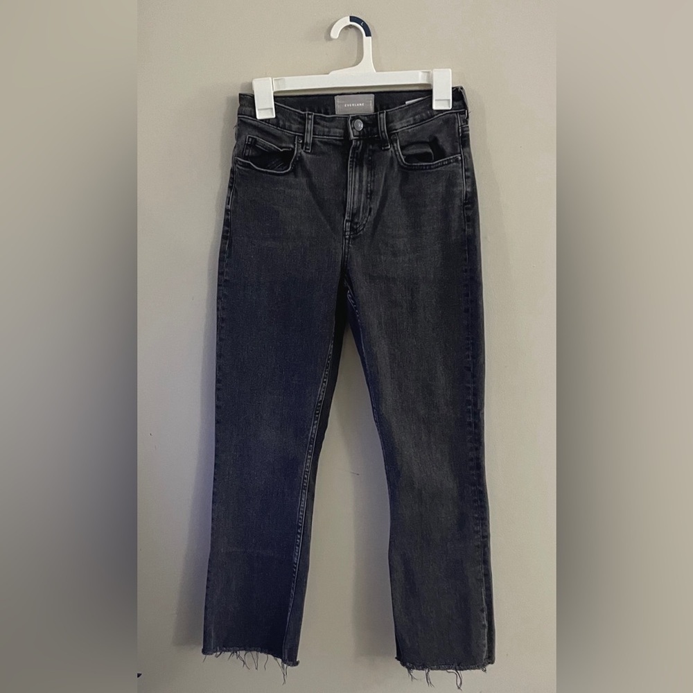 Everlane Gray Denim Jeans Frayed Ankle Casual Minimalist